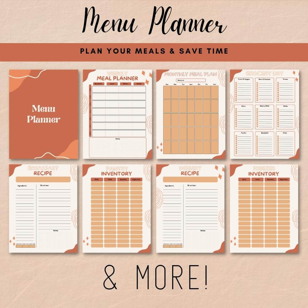 PLR Home Management Planner | Orange Editable Binder Templates