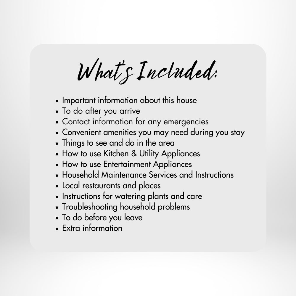 PLR Black & White House Sitter Planner | Editable Organizer Templates