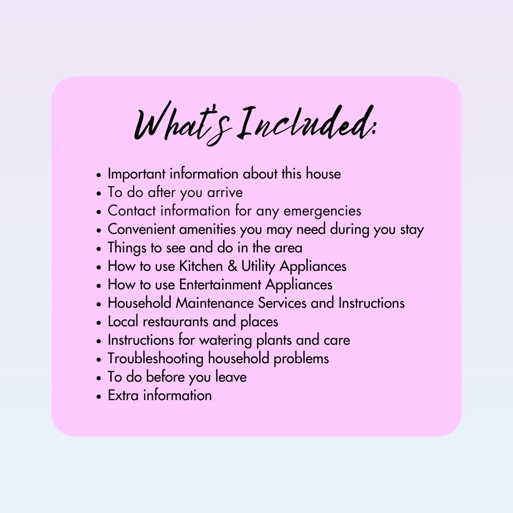 PLR Purple House Sitter Planner | Editable Home Organizer Templates
