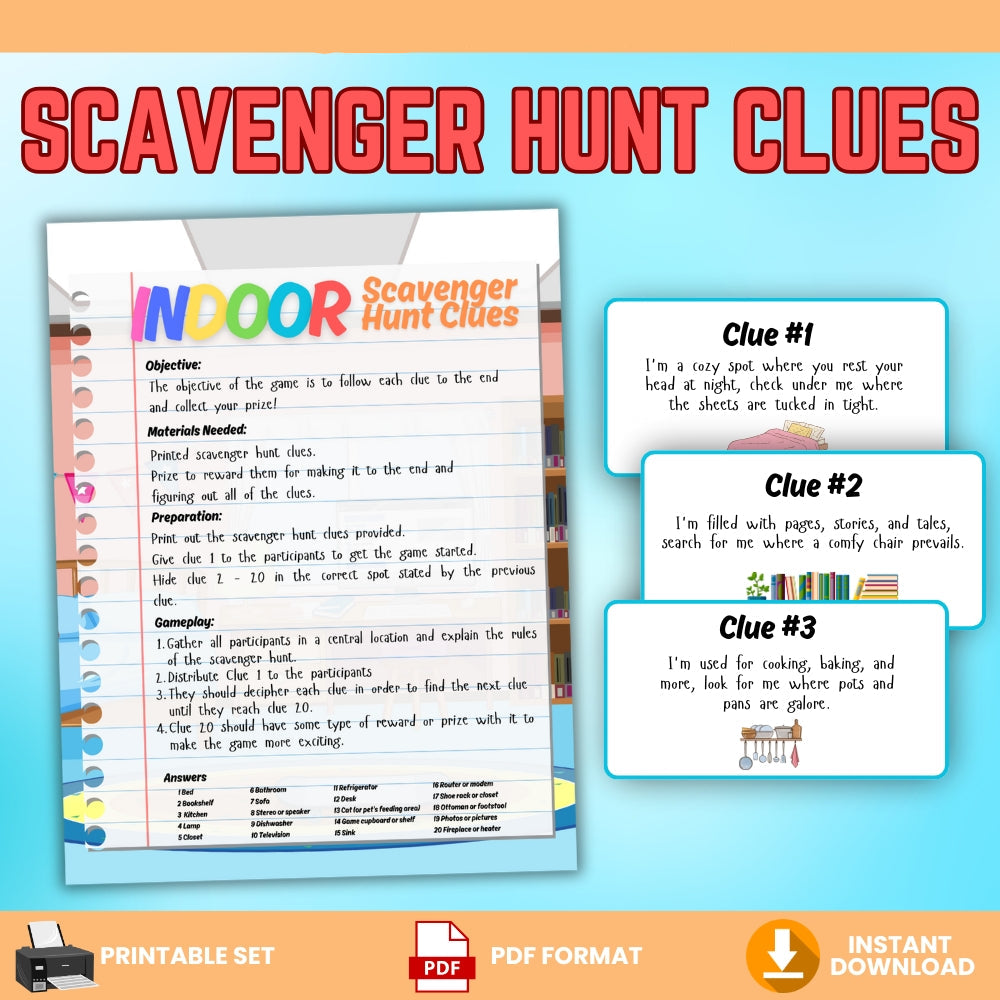 Indoor Scavenger Hunt Clues – Fun Family Game