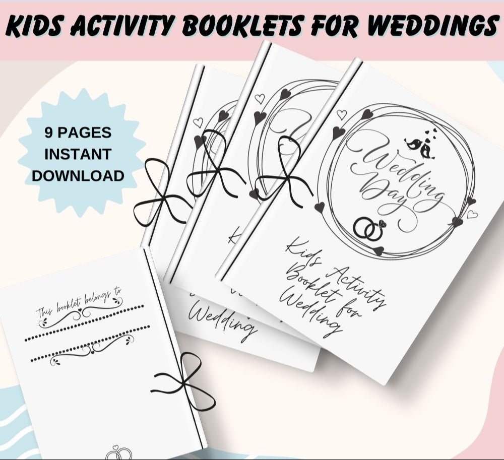 Kids Activity Booklets for Weddings – Fun Printable