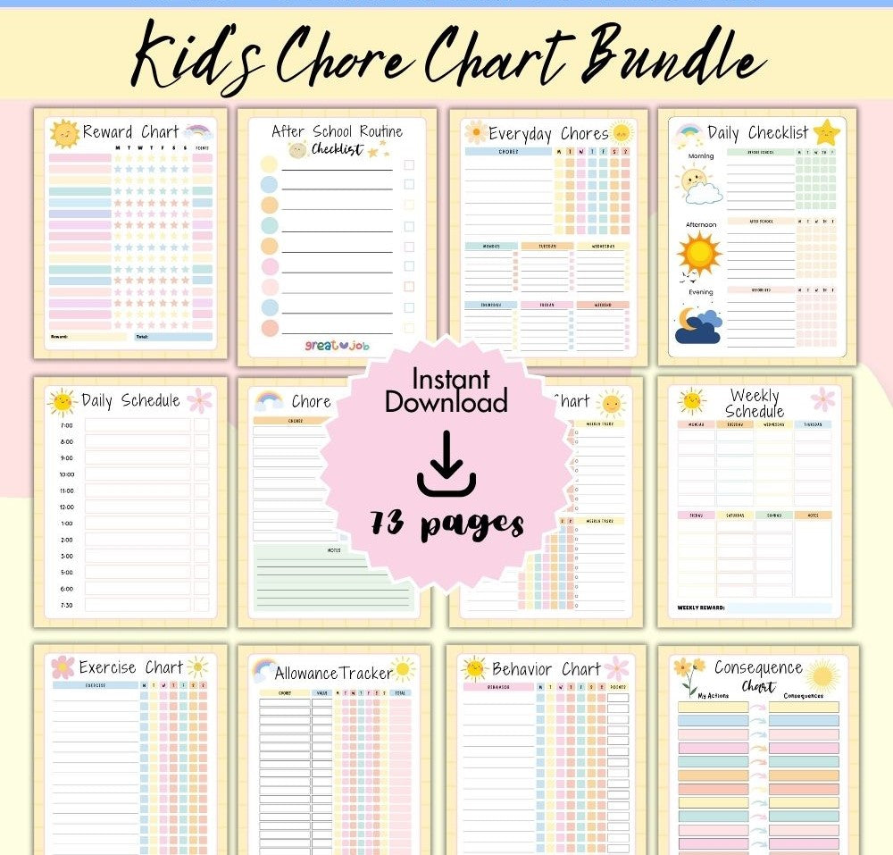 Kids Chore Chart – Fun Printable Responsibility Tracker