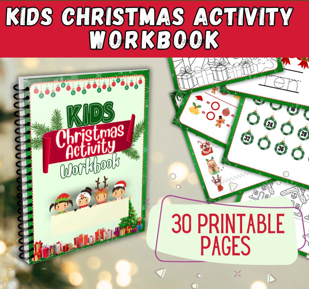 Kids Christmas Activity Workbook – 30 Fun Holiday Printables