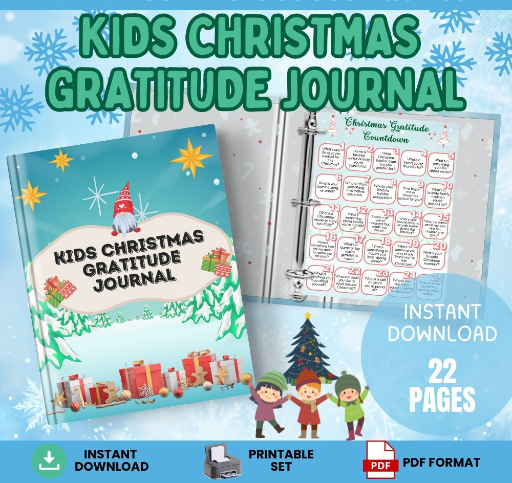 PLR Kids Christmas Gratitude Journal | Journals for holiday gratitude | My Store