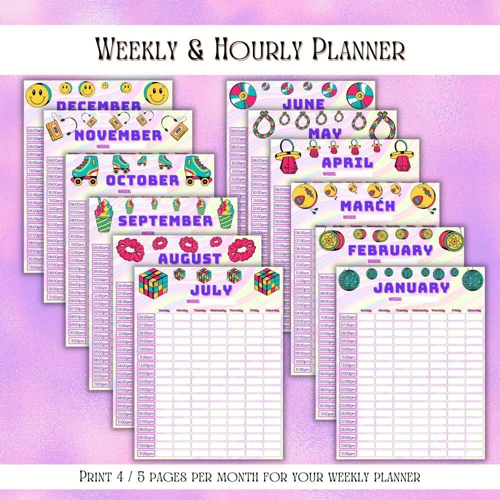 90’s Theme Road Trip Planner | Fun Retro & Organized Travel