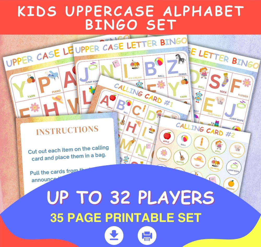 Printable Alphabet Bingo – Uppercase Letters Game