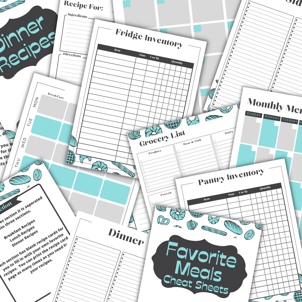 Blue Kitchen Planner | Organize Meals Groceries & Recipes