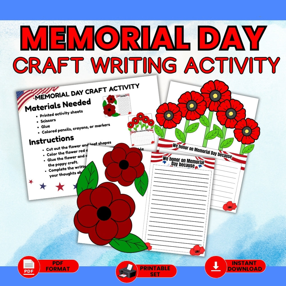 Printable Memorial Day Craft Writing Activity (33 Pages)