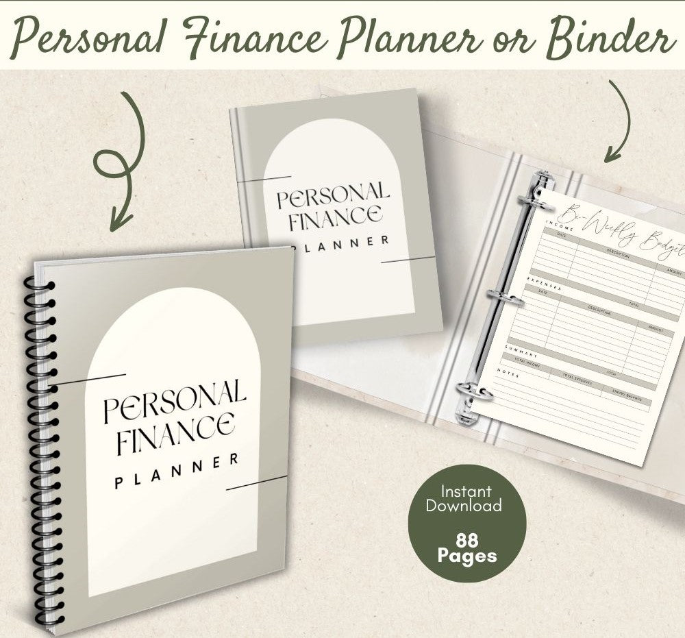 PLR Personal Finance Planner | Minimalist Editable Budget Templates