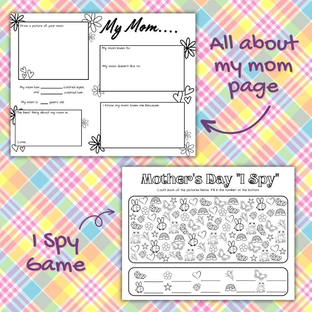 Mother’s Day Activity Bundle – 20 Printable Pages