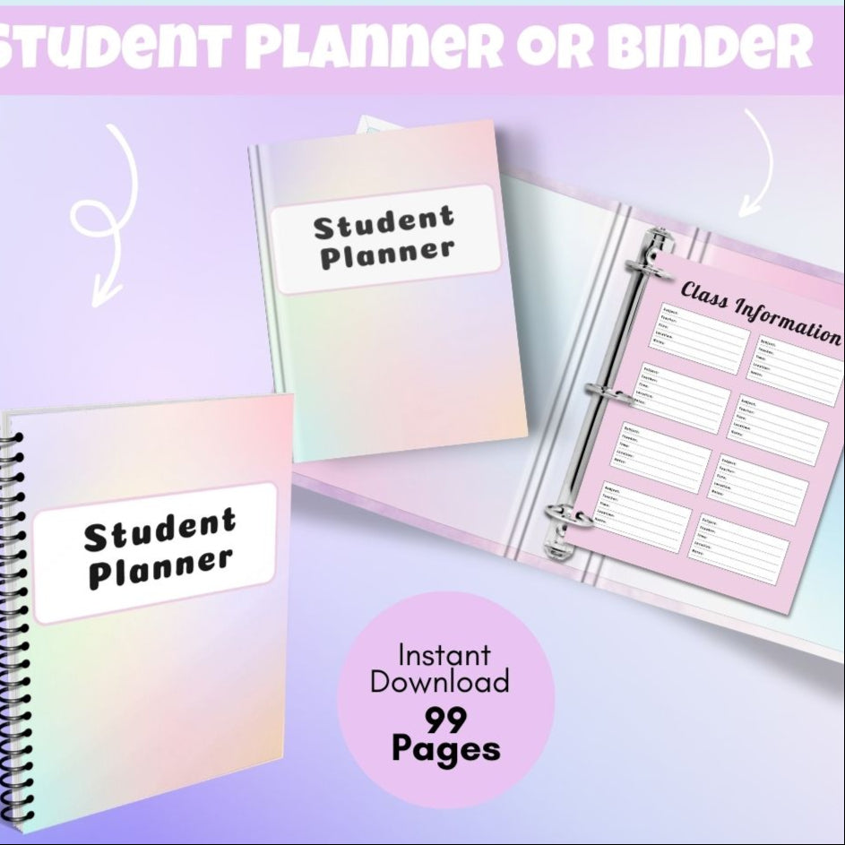Multicolor Student Planner
