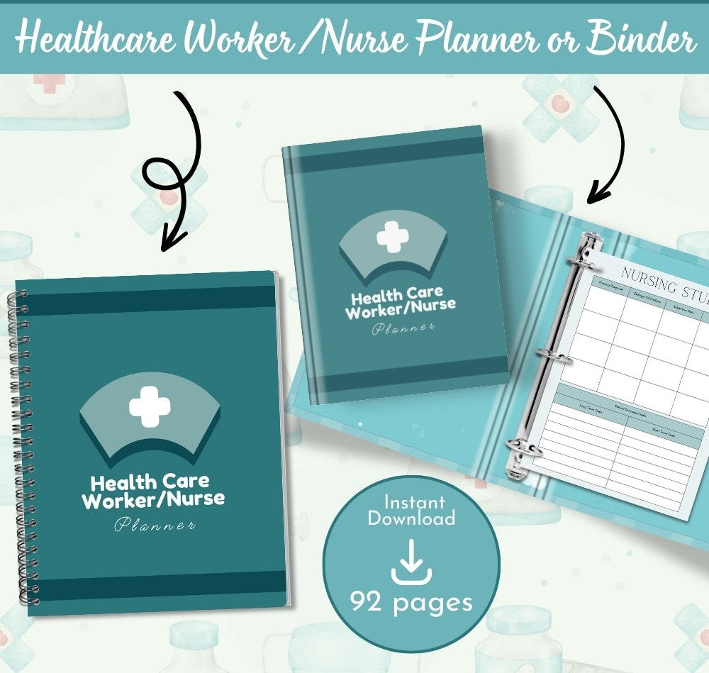 PLR Nurse Planner | Editable Healthcare Worker Organizer Templates