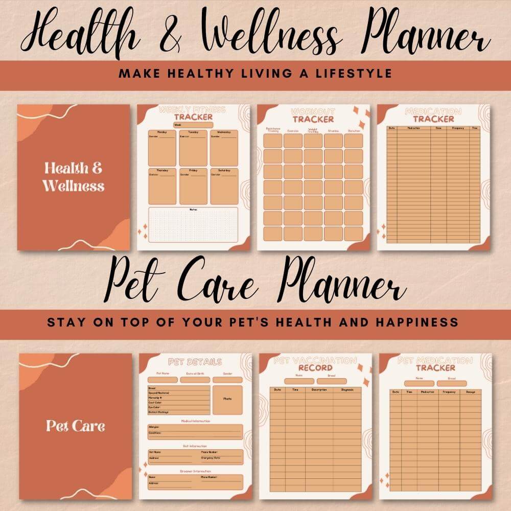 PLR Home Management Planner | Orange Editable Binder Templates