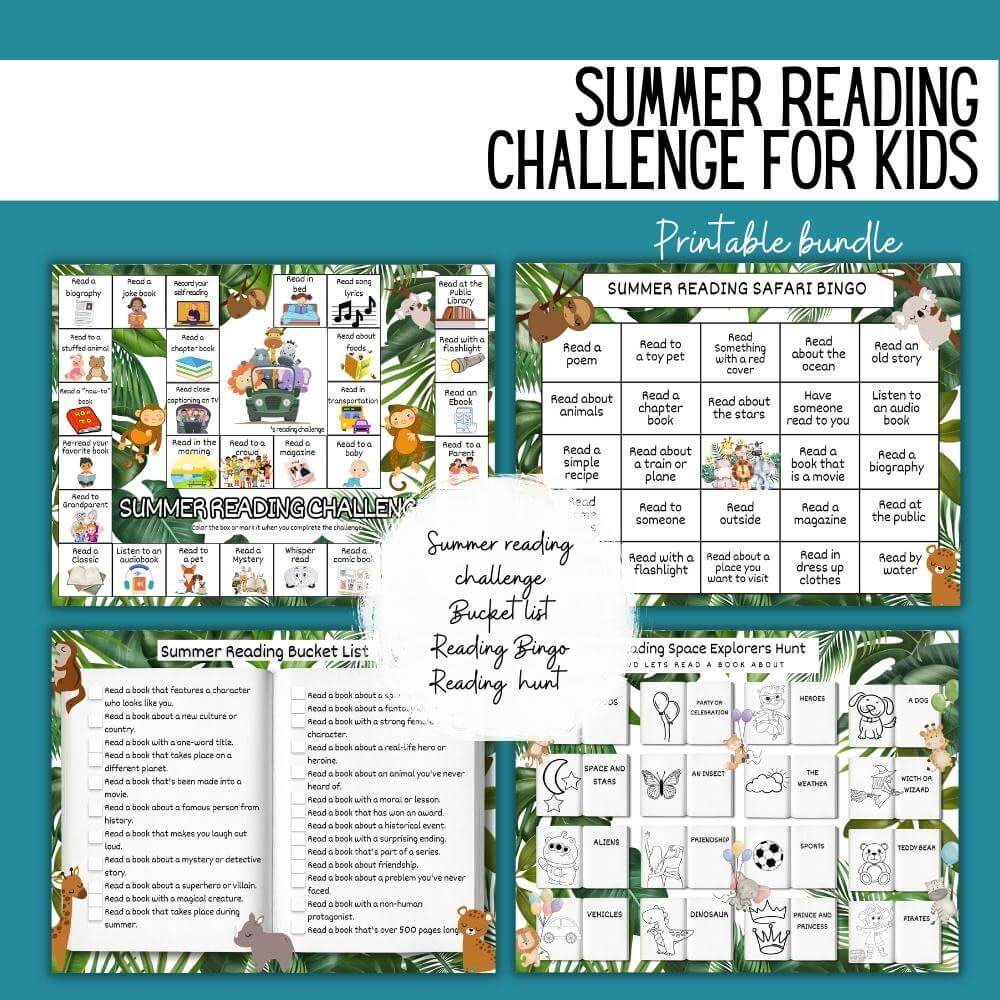 Safari Summer Reading Challenge for Kids – Printable