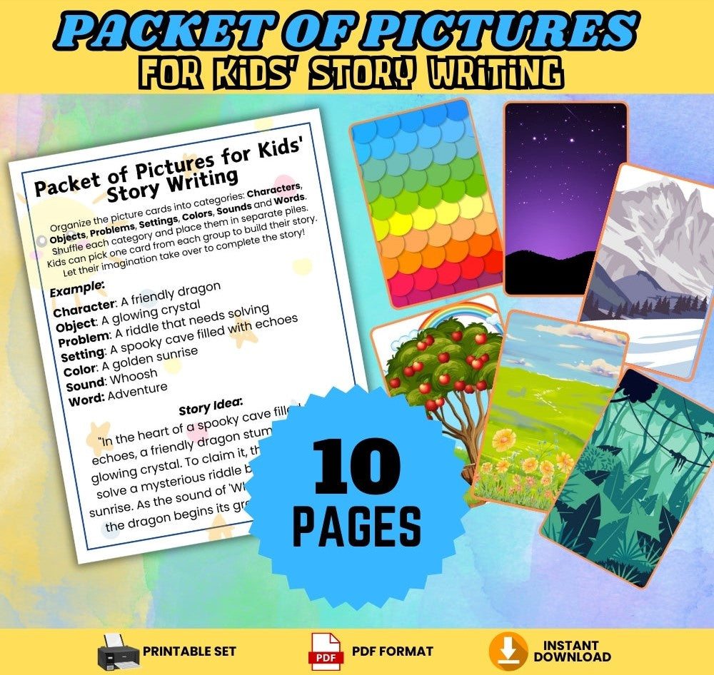 Story Writing Picture Prompts – Kids Printable Pack