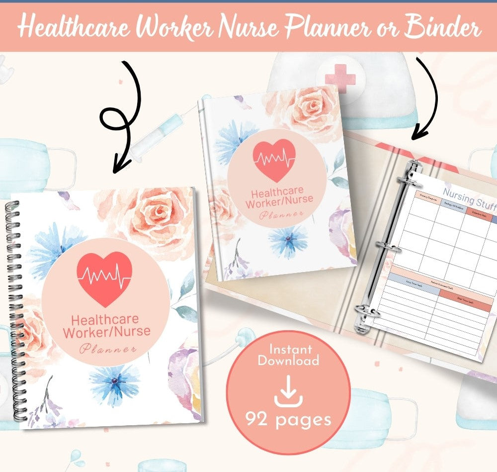 PLR Nurse Planner | Peach Editable Healthcare Worker Templates