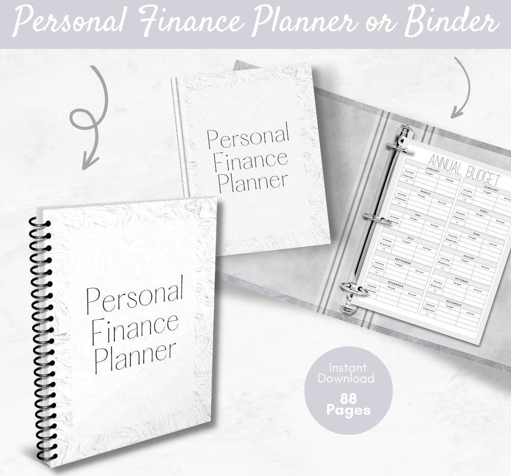 Black & White Personal Finance Planner