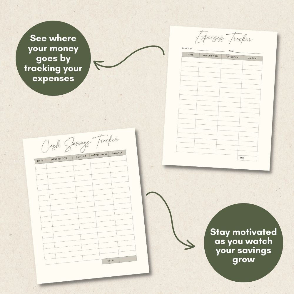 PLR Personal Finance Planner | Minimalist Editable Budget Templates