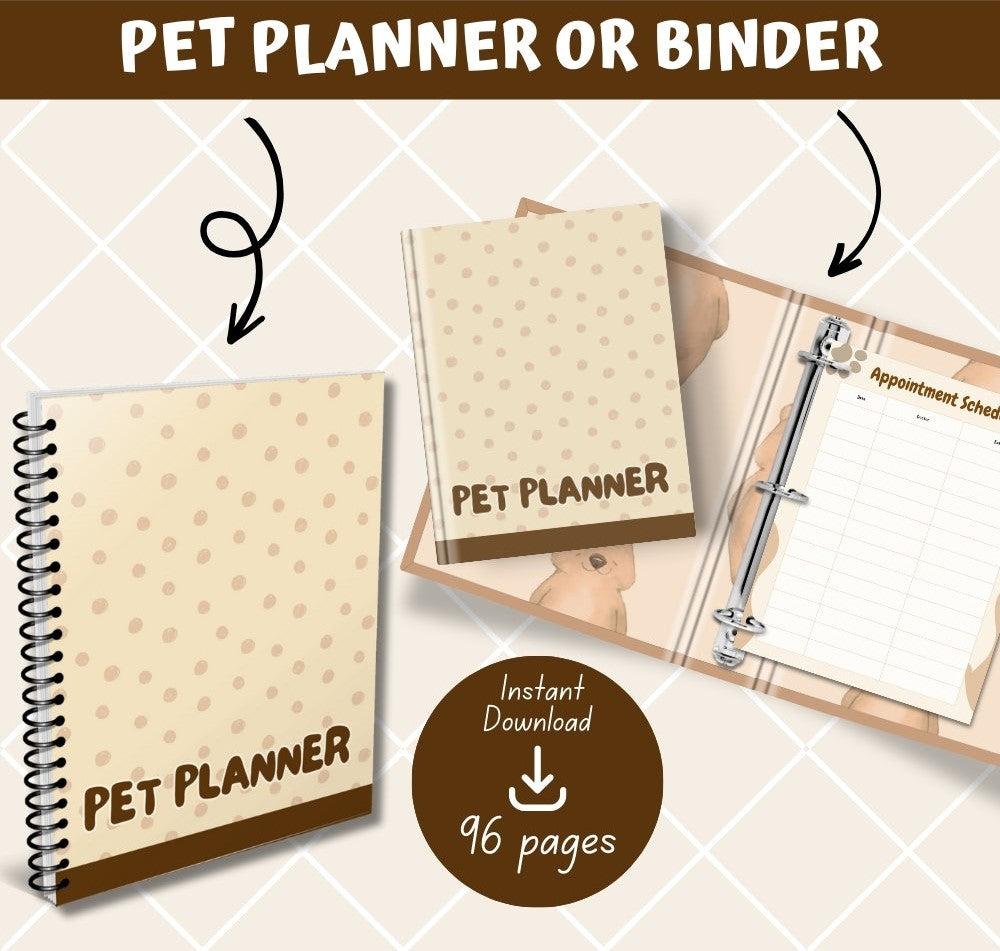PLR Pet Planner | Editable Pet Care & Organizer Templates