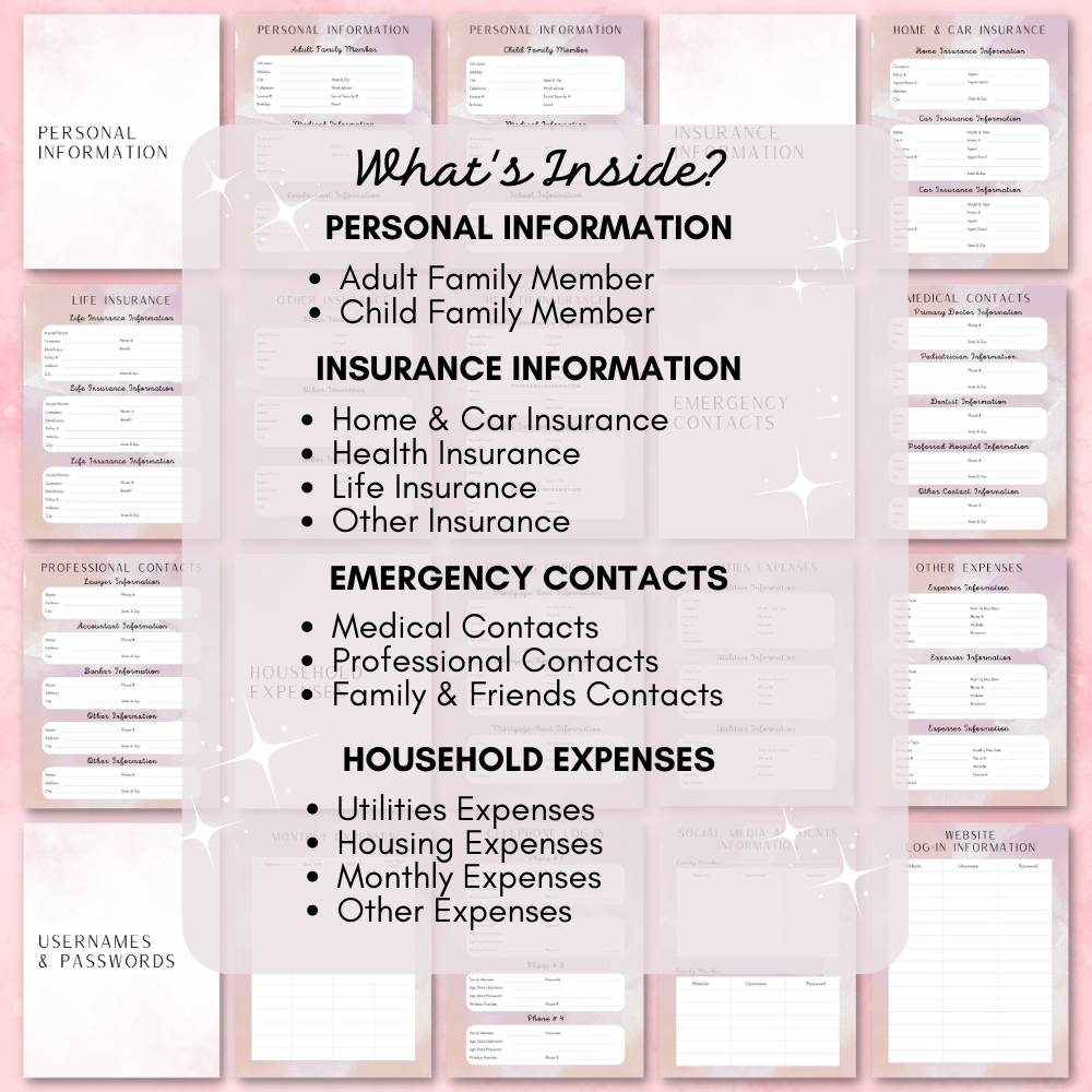 Pink Emergency Planner