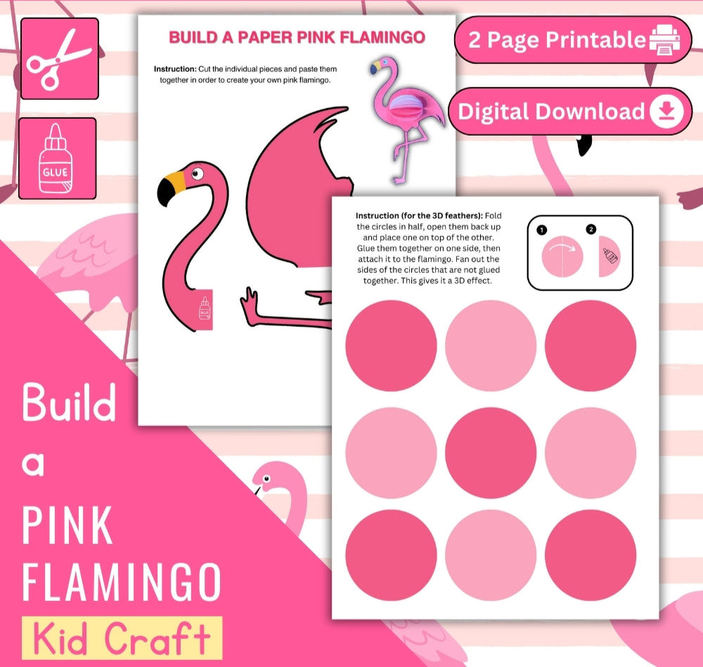 Build a Pink Flamingo – Printable Kids Craft Activity
