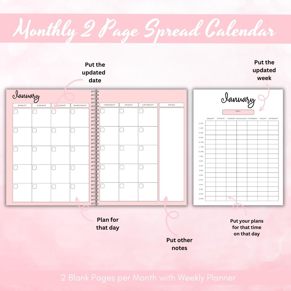 Pink Homeschool Planner | Organize Lessons Schedules & Goals