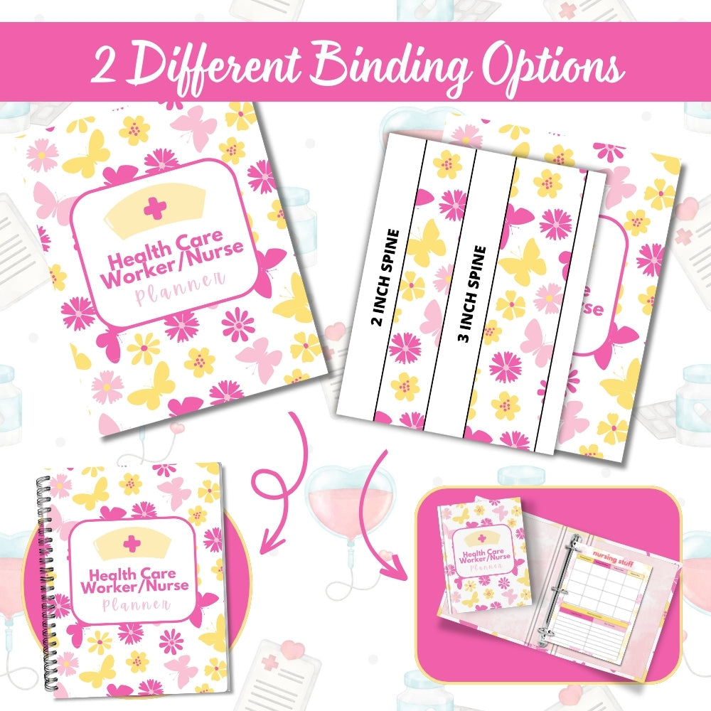 PLR Pink Healthcare Worker/Nurse Planner | Editable Organizer Templates
