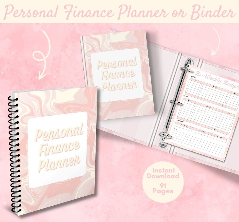 PLR Personal Finance Planner | Pink Editable Budget Templates
