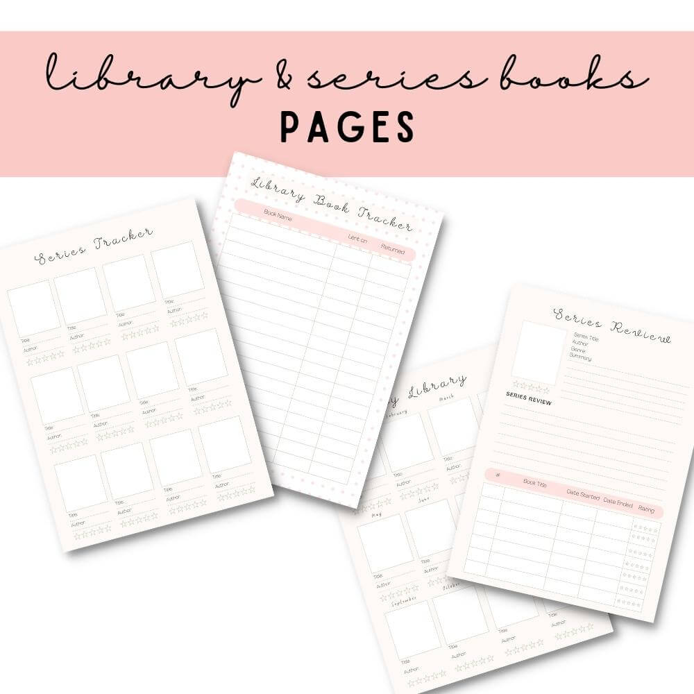 PLR Pink Reading Planner | Editable Book Tracker & Journal Templates