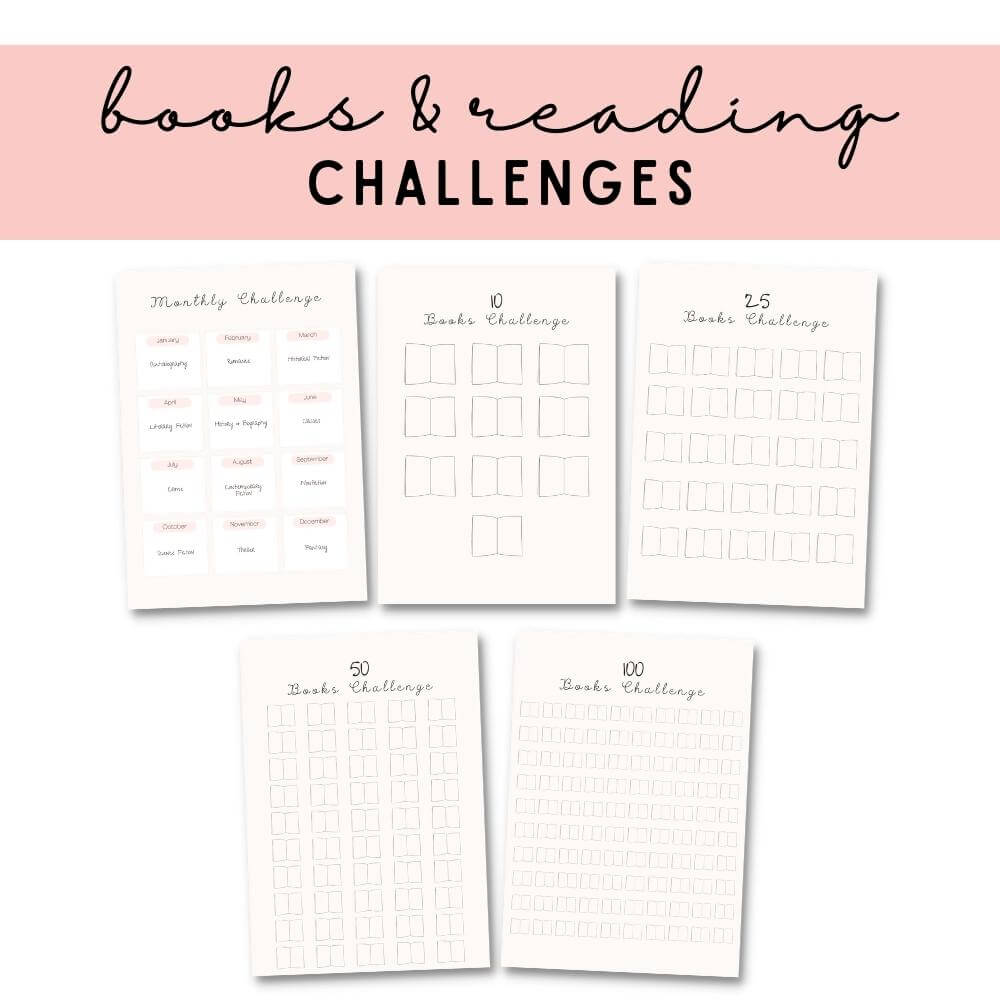 PLR Pink Reading Planner | Editable Book Tracker & Journal Templates