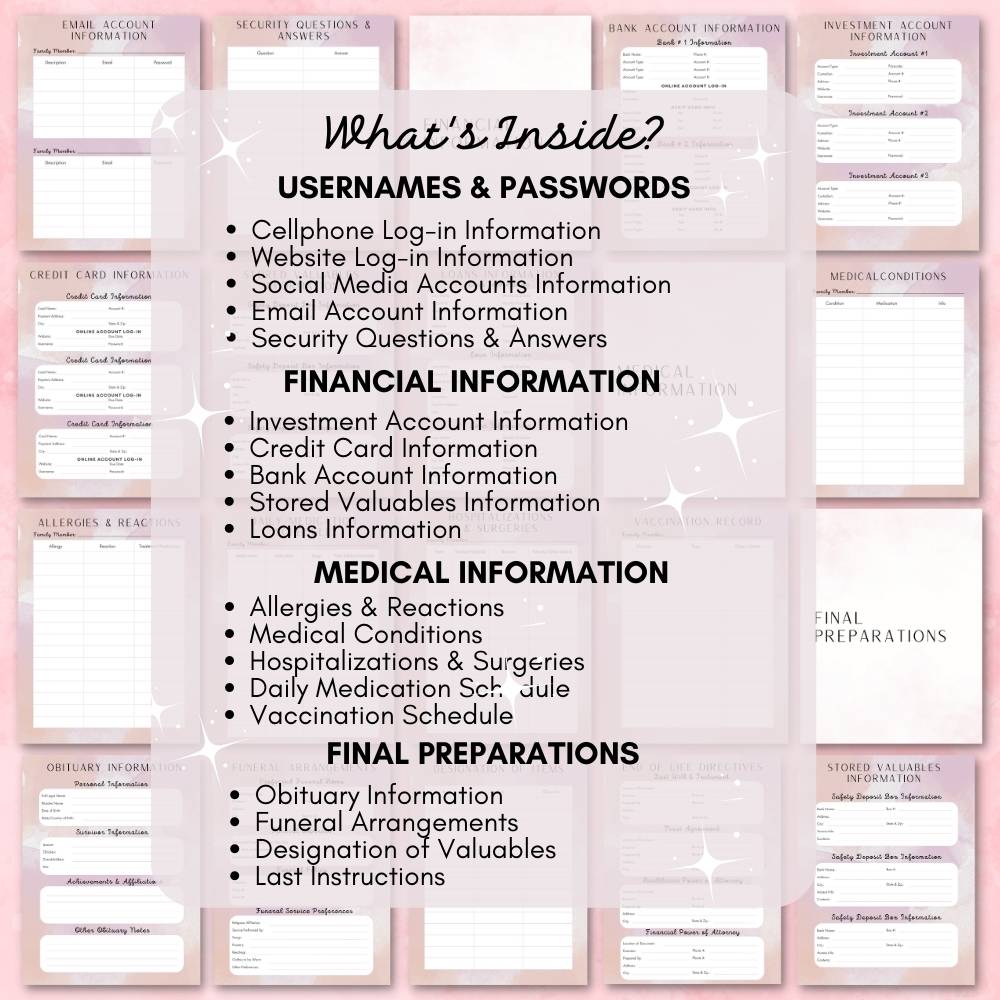 Pink Emergency Planner