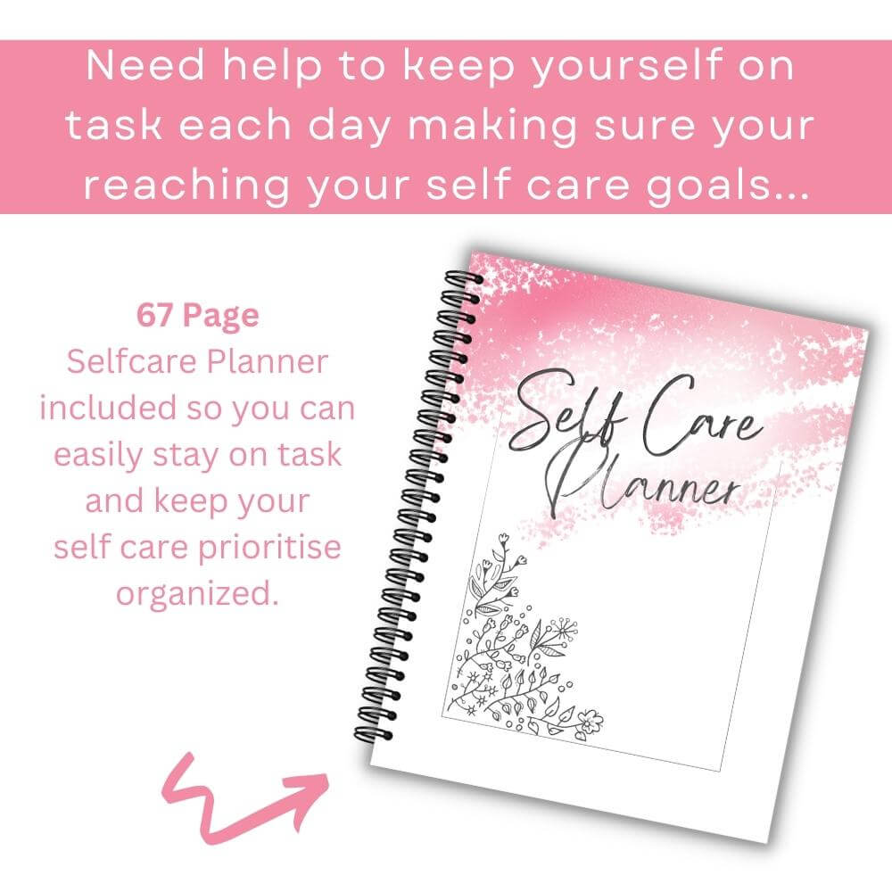 Pink Self Care Workbook + Matching Planner