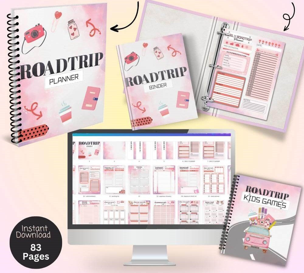 Road Trip Planner in Pink | Fun Stylish & Organized Travel