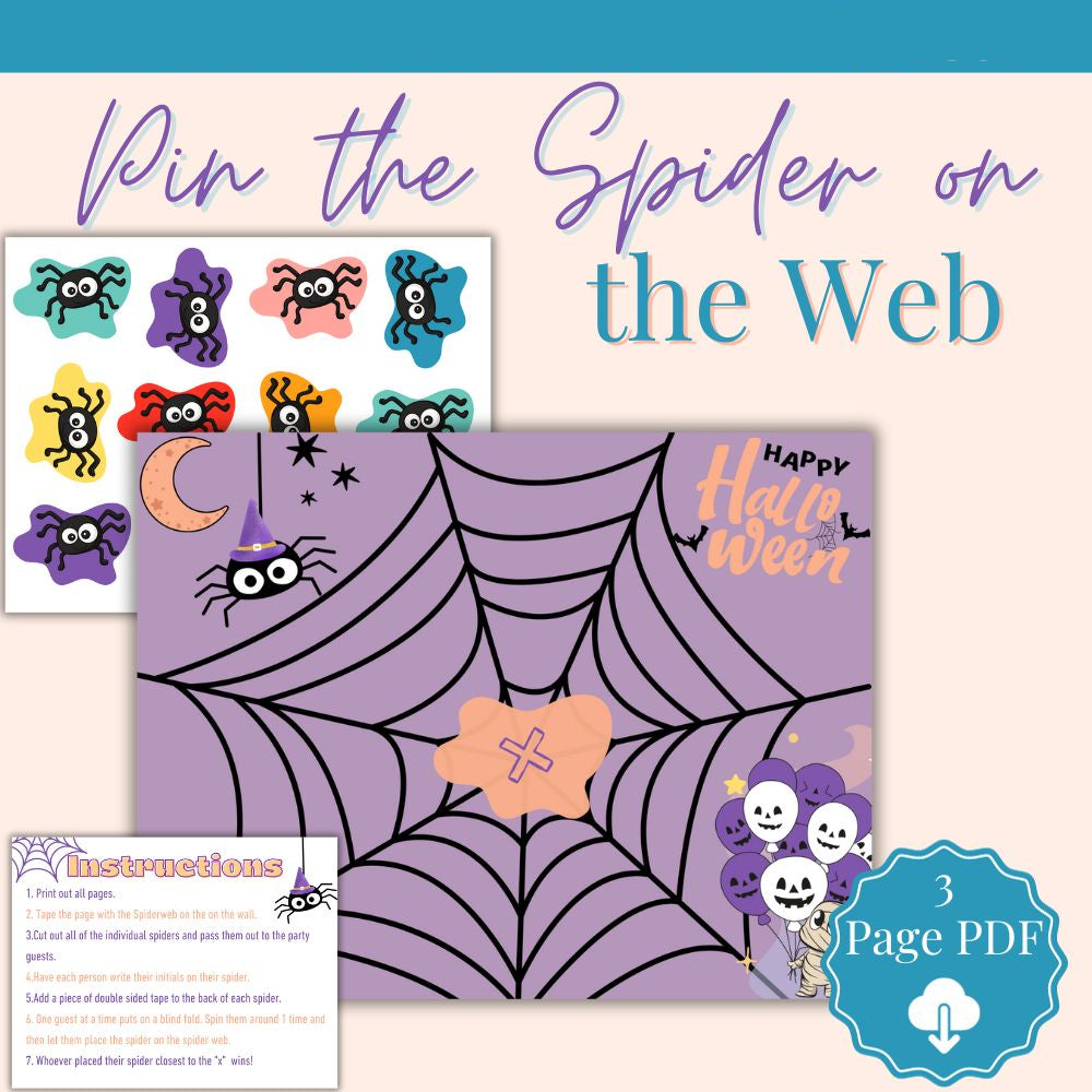 Pin the Spider on the Web – Halloween Party Game