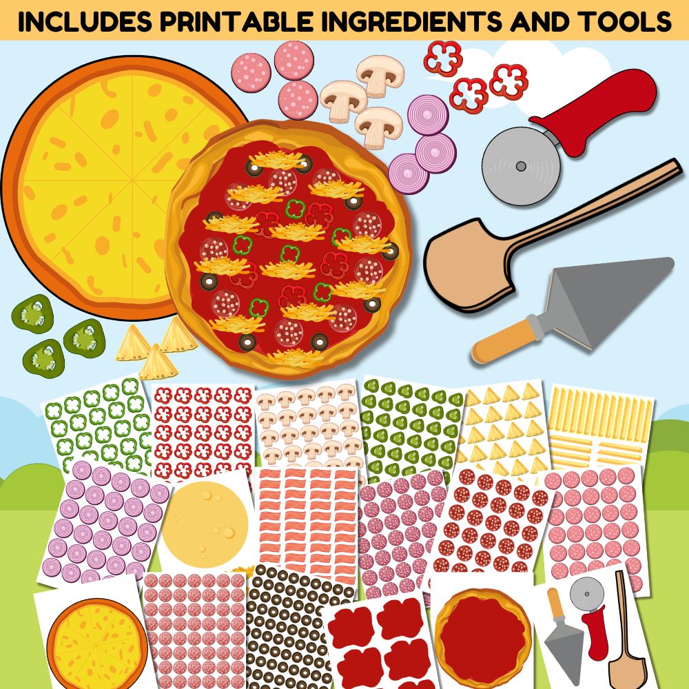Pizza Shop Pretend Play Printables – 52 Page Set