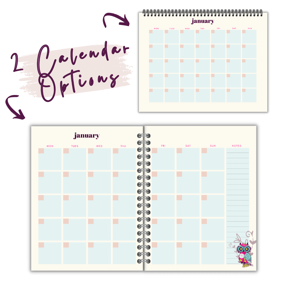 PLR Busy Mom Planner | Owl Design Editable Family Organizer