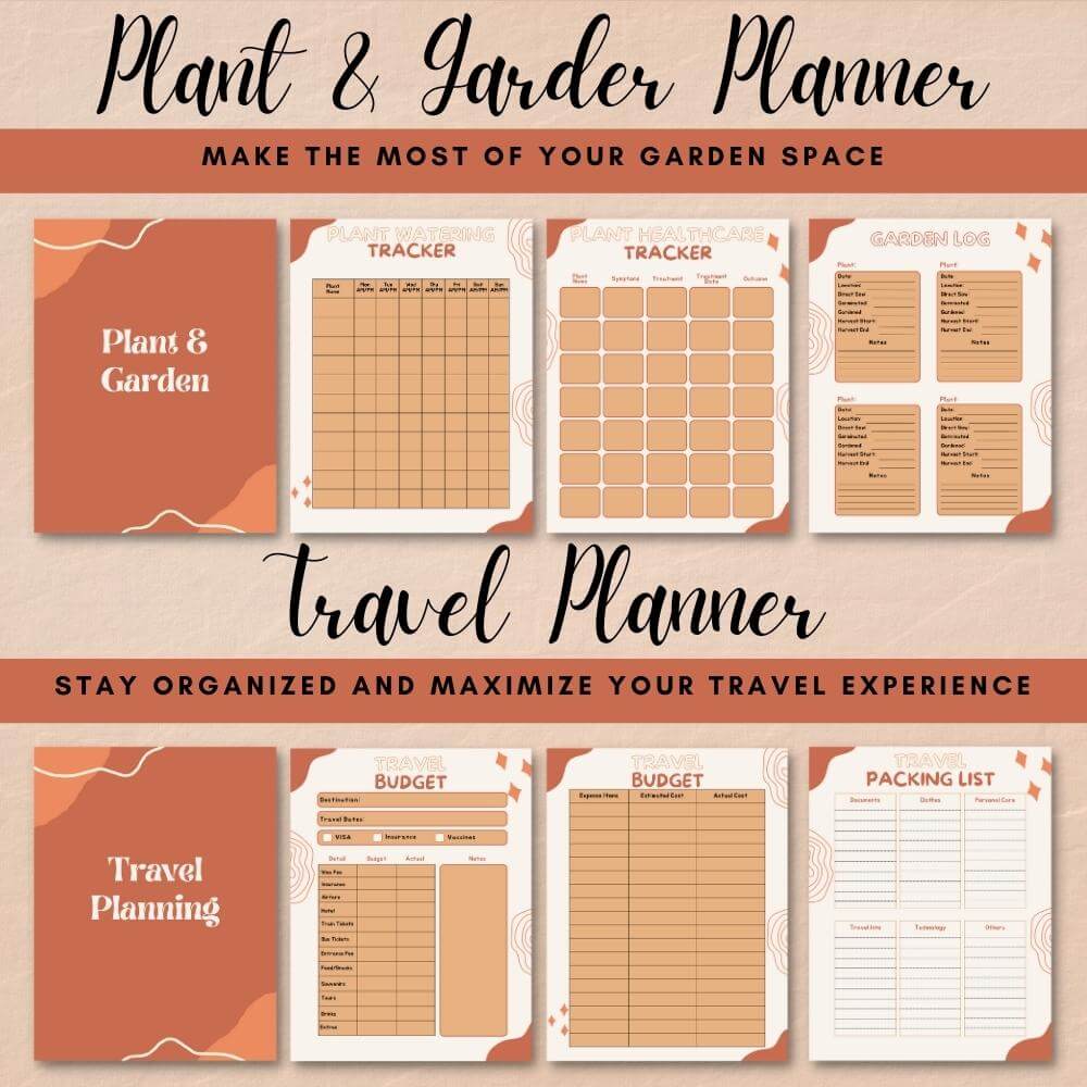 PLR Home Management Planner | Orange Editable Binder Templates