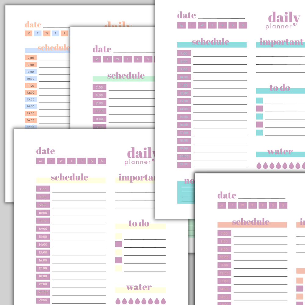 19 Hourly Daily Planner Pages