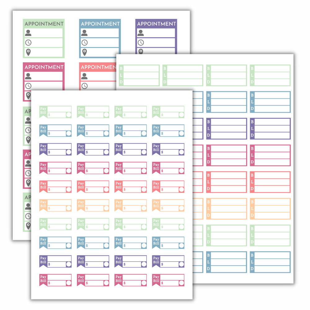 Colorful Planner Stickers – 16 Pages of Fun Designs