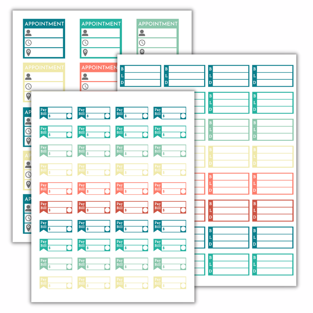 Green Planner Stickers – 16 Page Printable Pack