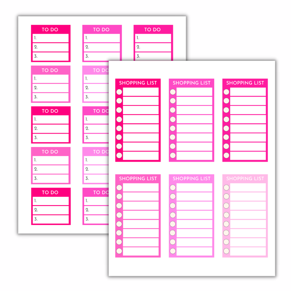 Pink Planner Stickers – 16 Page Printable Set