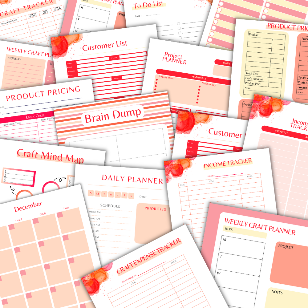 Red Craft Planner | Organize Projects Supplies & Creative Ideas