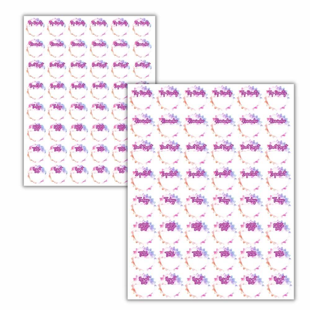 Pastel Tie Dye Planner Stickers – 19 Page Set