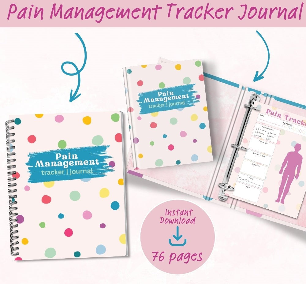 PLR Polka Dot Pain Management Tracker Journal | Journals for health tracking | My Store