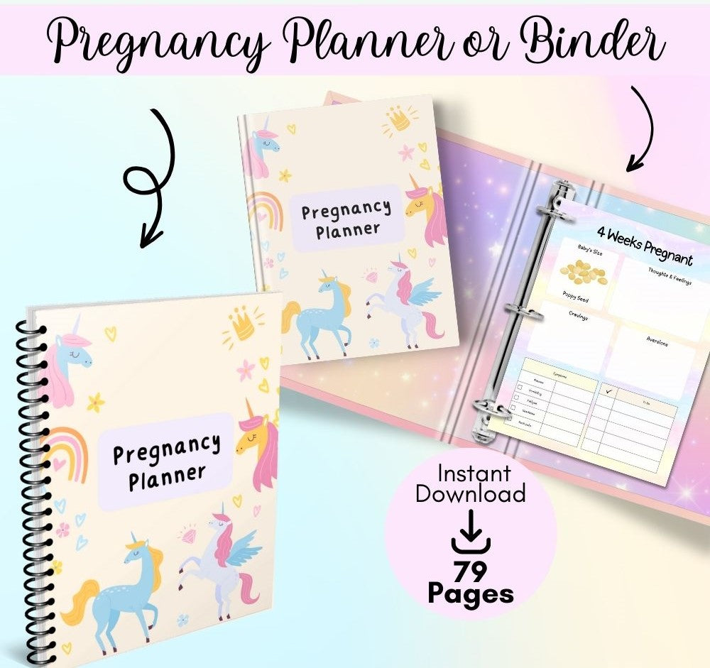 PLR Pregnancy Planner | Colorful Editable Maternity Templates