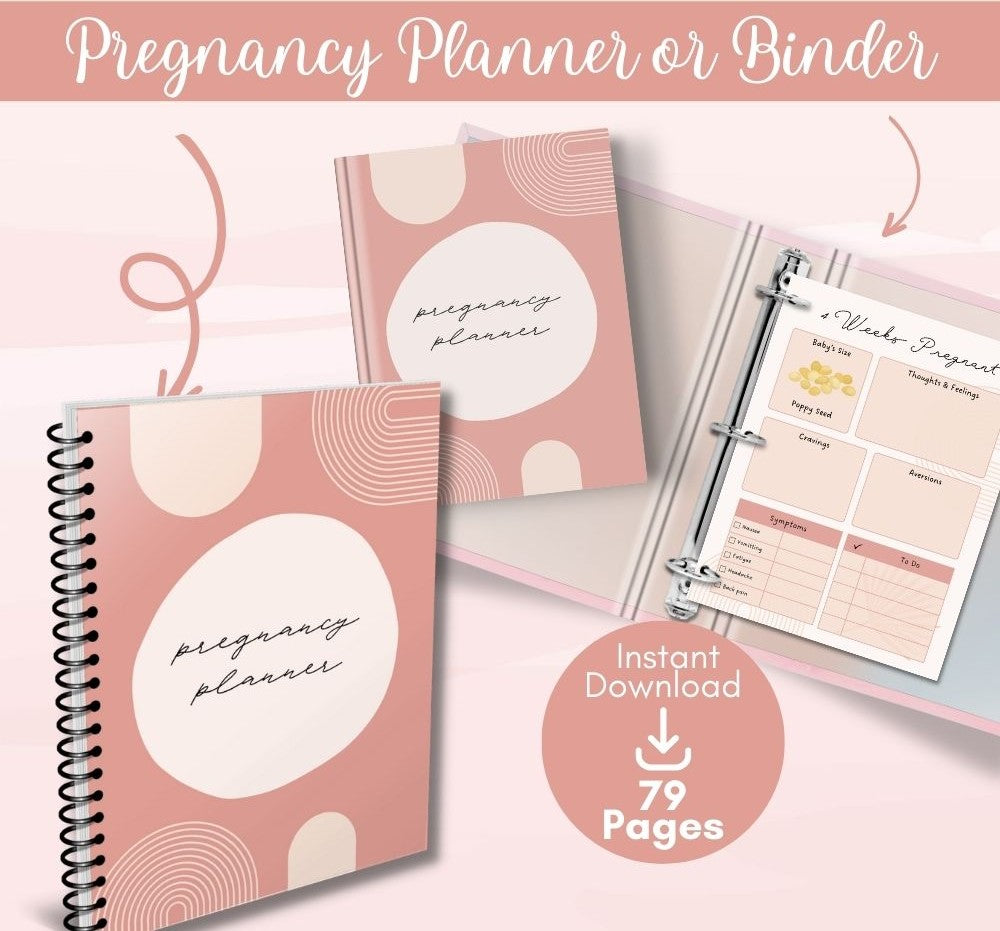 PLR Pregnancy Planner | Boho Design Editable Maternity Templates