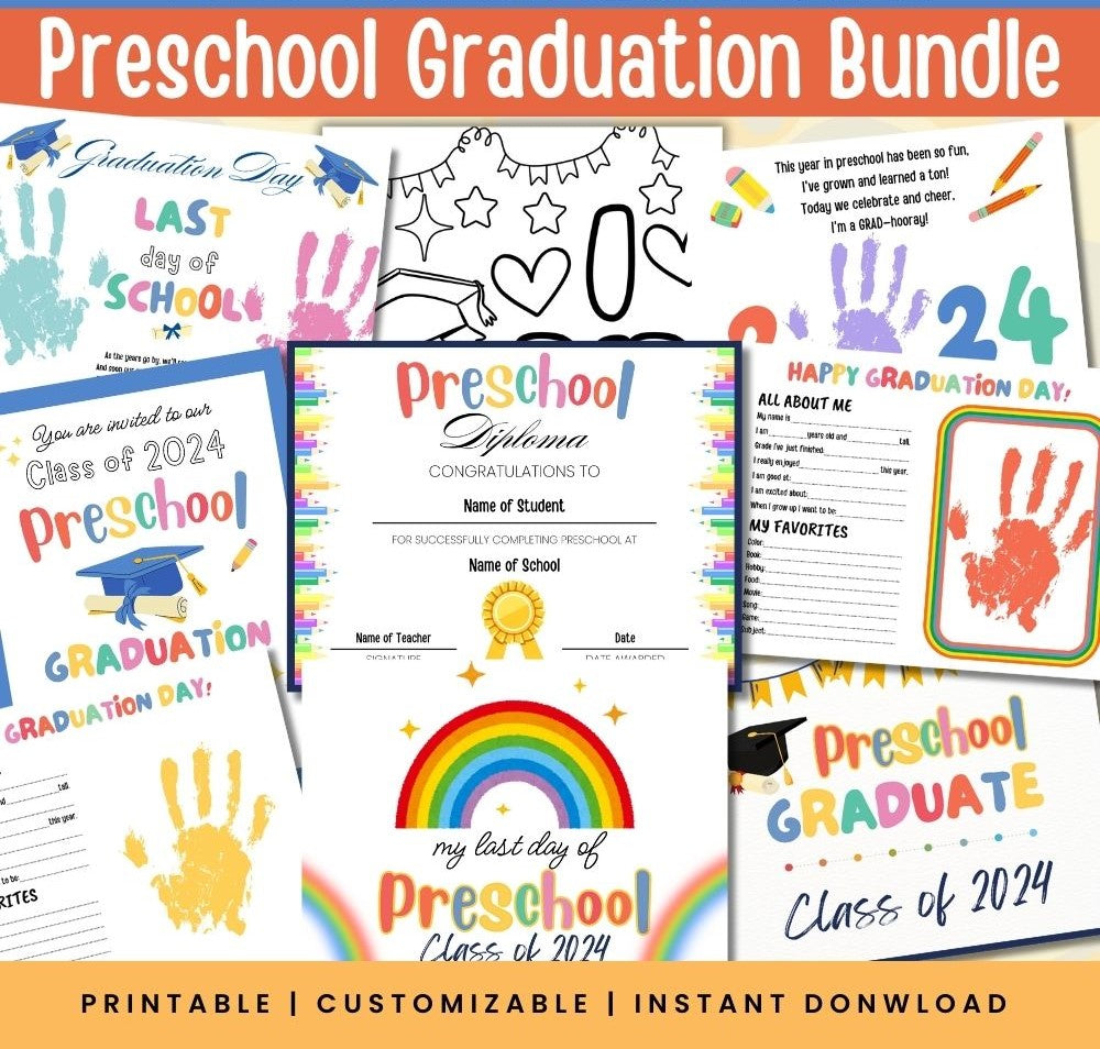 Preschool Graduation Bundle – Printable Celebration Kit