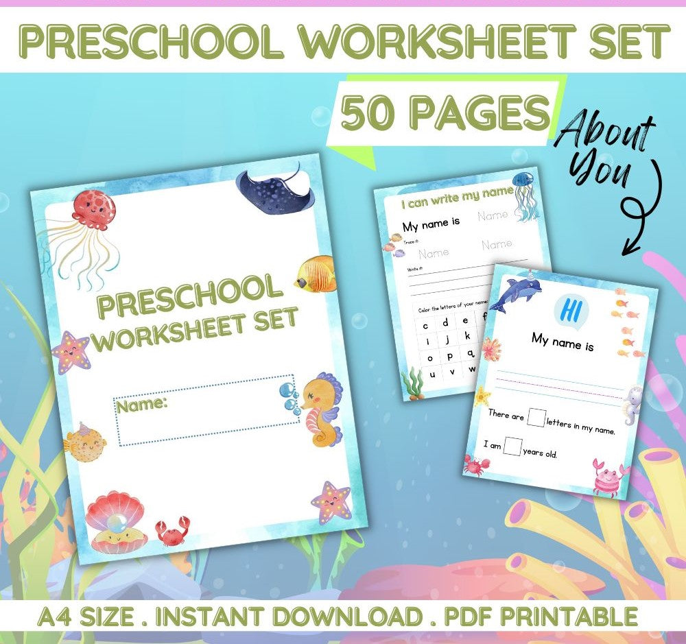 Preschool Worksheets Under the Sea – 50 Ocean Printables