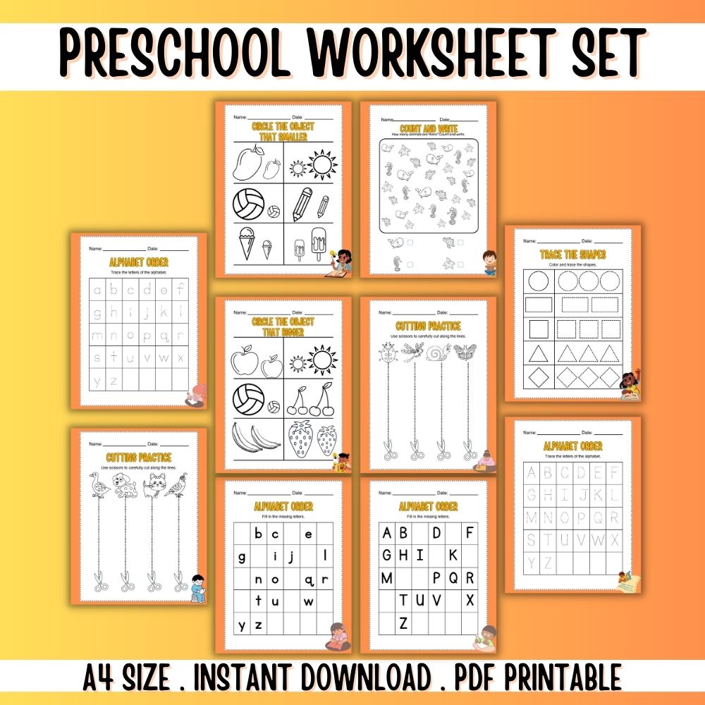 Preschool Worksheets – 50 Fun Printable Activities