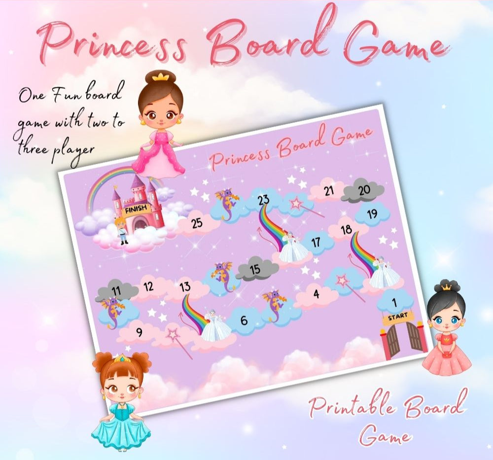 Princess Board Game – Printable Kids Party Game